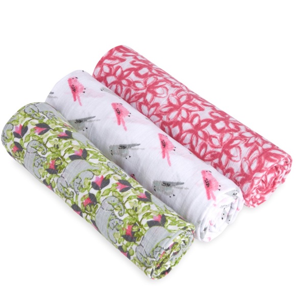 aden + anais Other - Aden + Anais Elephant Flower Green Swaddle